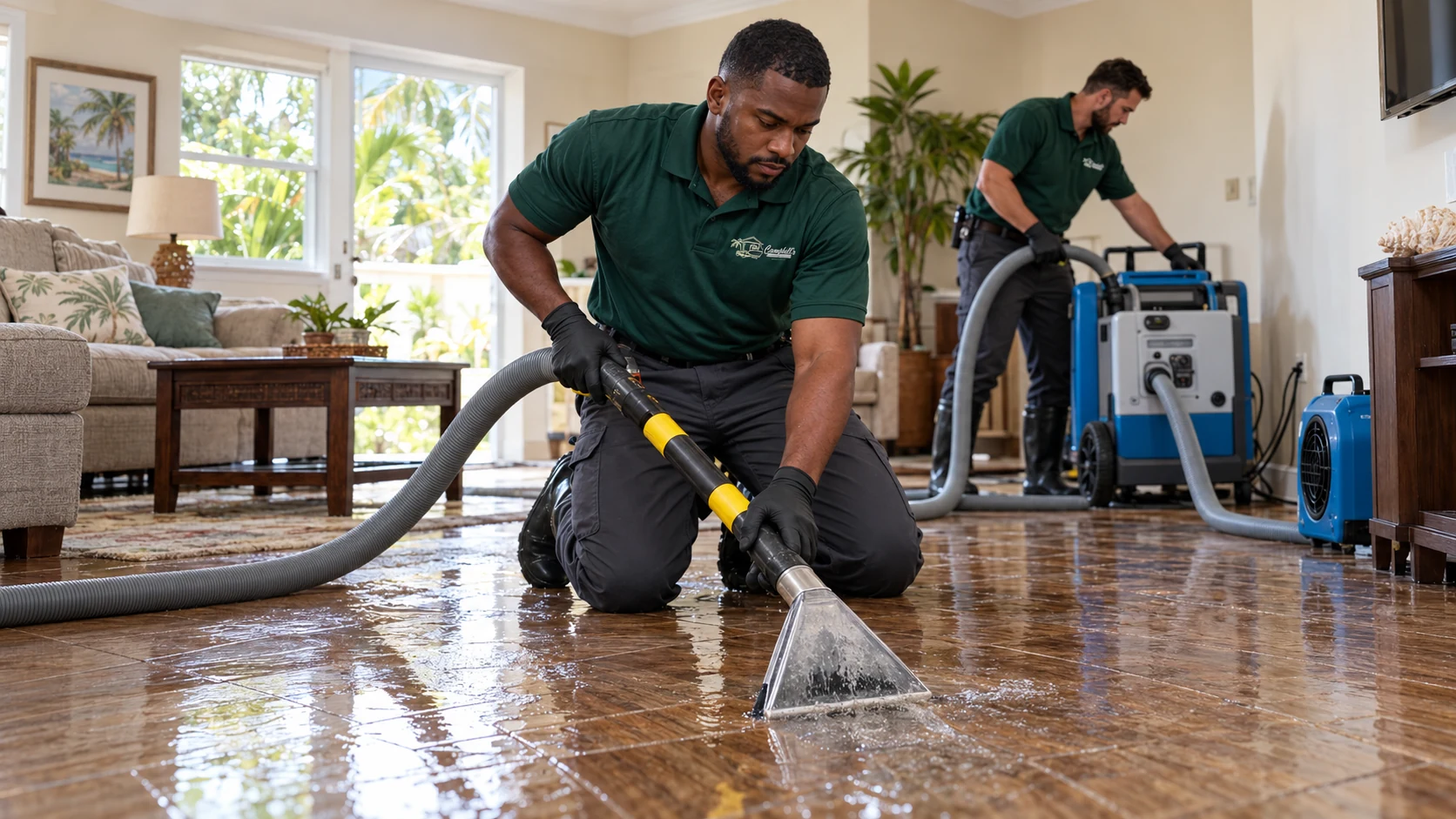 Water Extraction & Flood Damage Clean Up in Grand Cayman by Campbell's Cleaning Solution